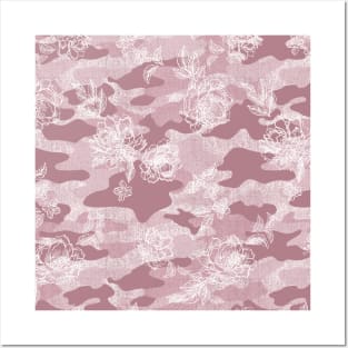 PINK PEONY CAMO Posters and Art